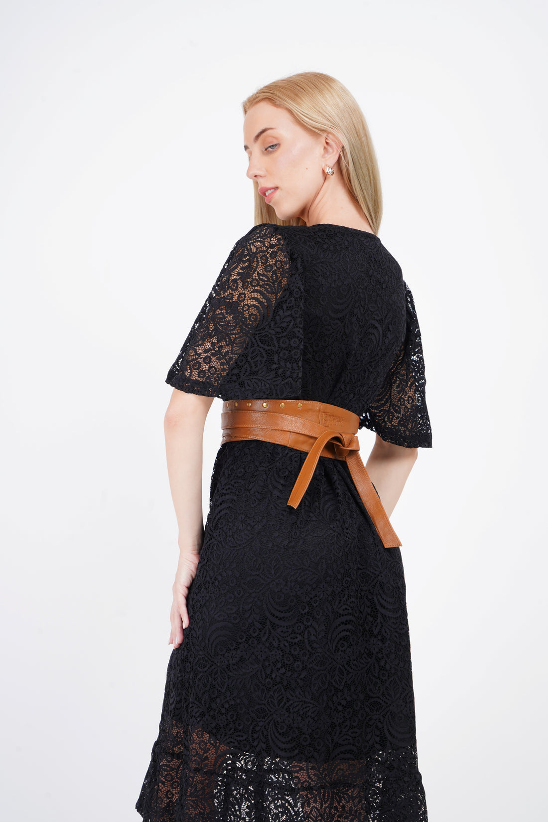 Tan Studded Leather Wrap Belt - Urban Lilith