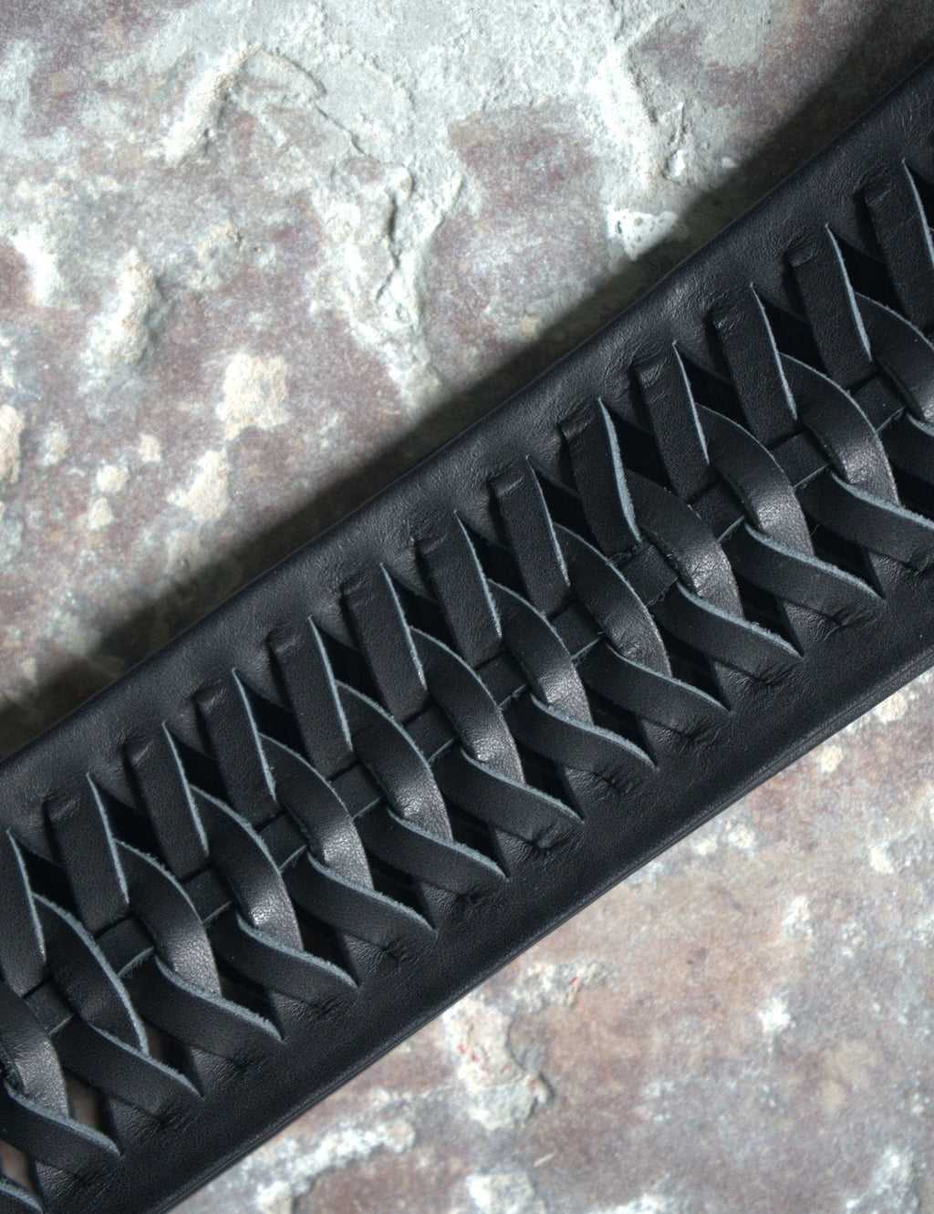 Black Braided Leather Wrap Belt