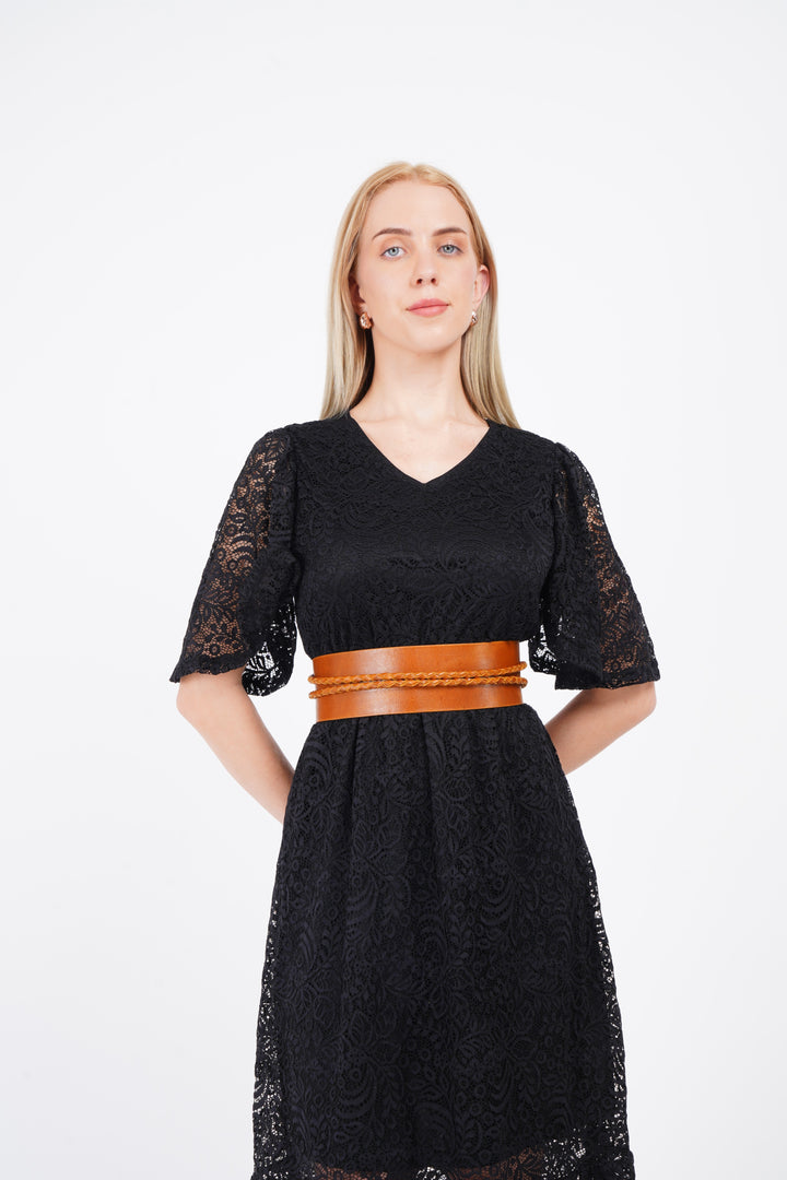 Braided String Tan Silhouette Belt