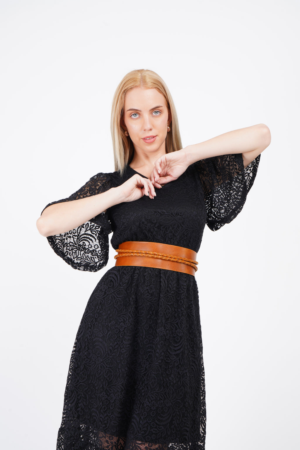 Braided Tan String Silhouette Belt - Urban Lilith