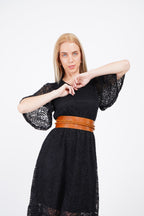 Braided Tan String Silhouette Belt - Urban Lilith