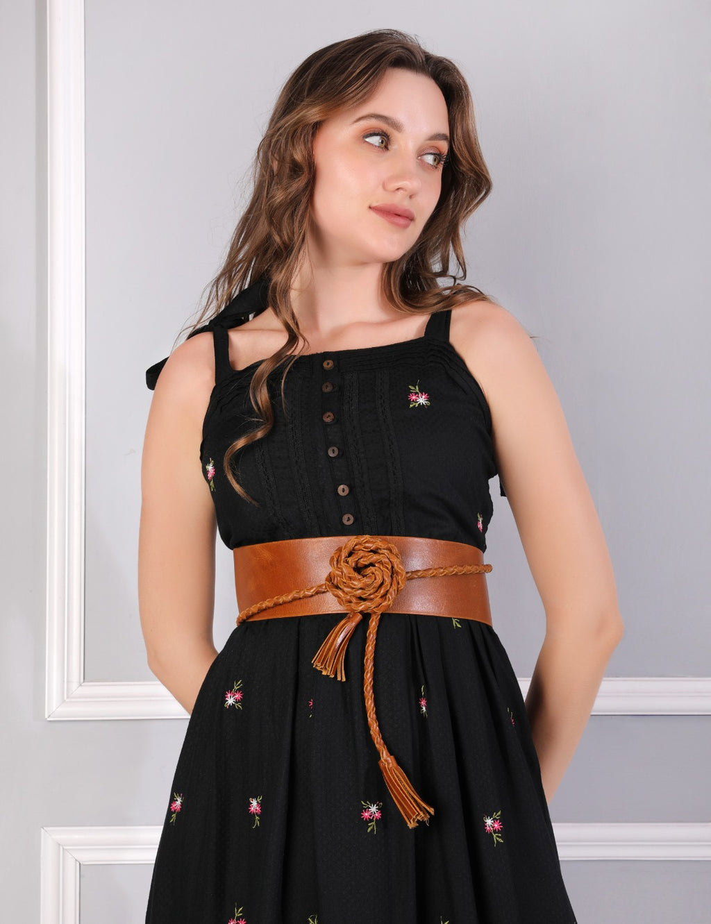 Braided Tan String Silhouette Belt - Urban Lilith