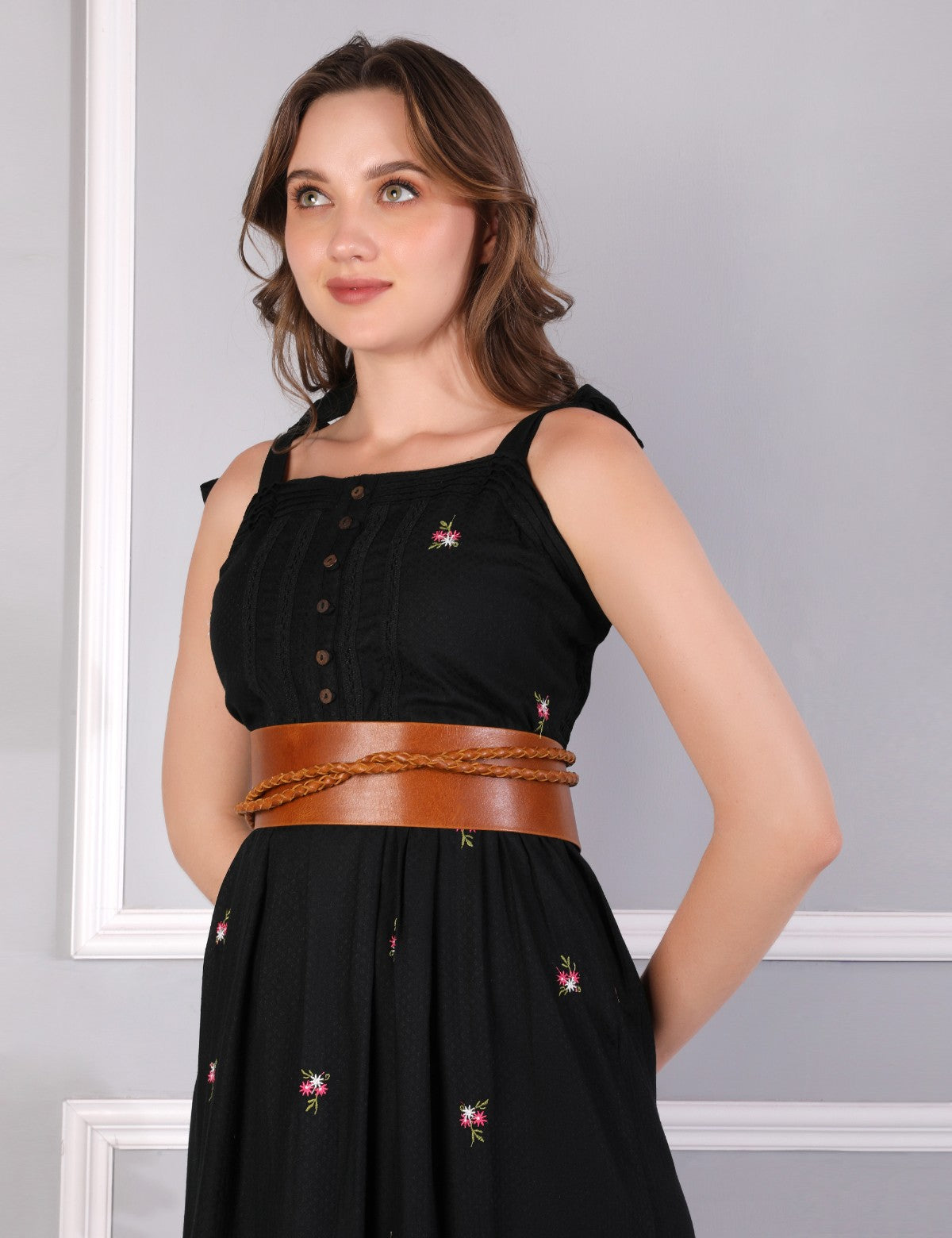 Braided String Tan Silhouette Belt