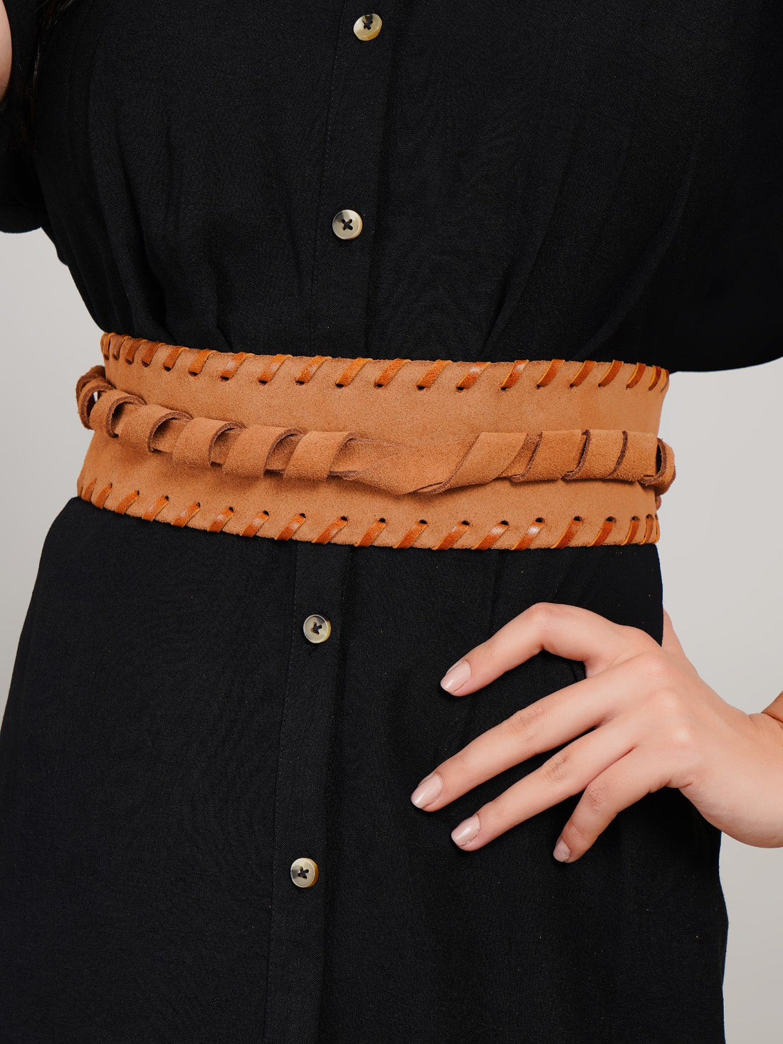 Brown Suede Silhouette Belt