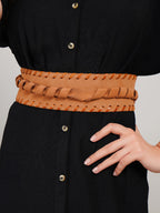 Brown Suede Leather Wrap Belt - Urban Lilith