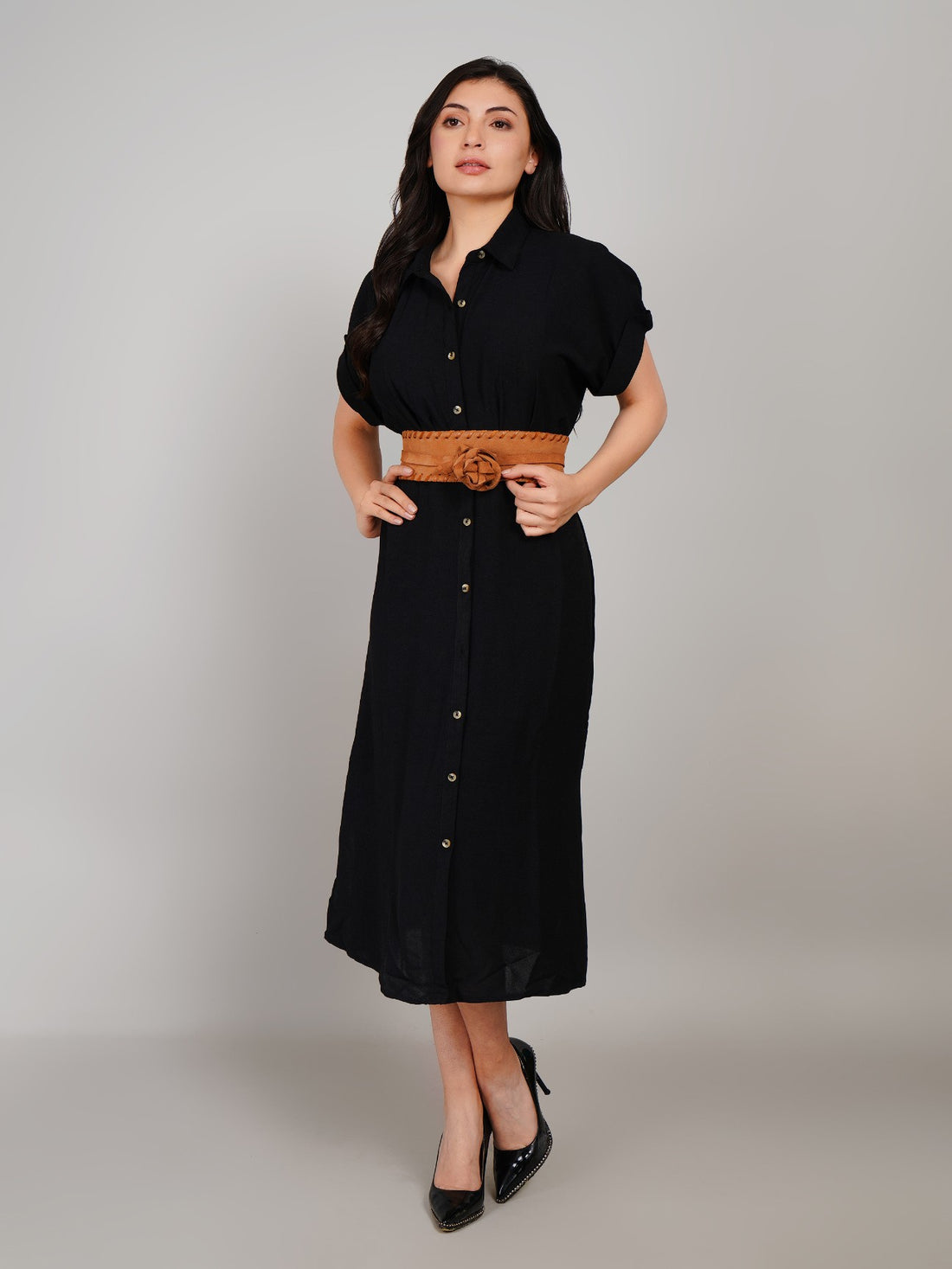 Brown Suede Silhouette Belt