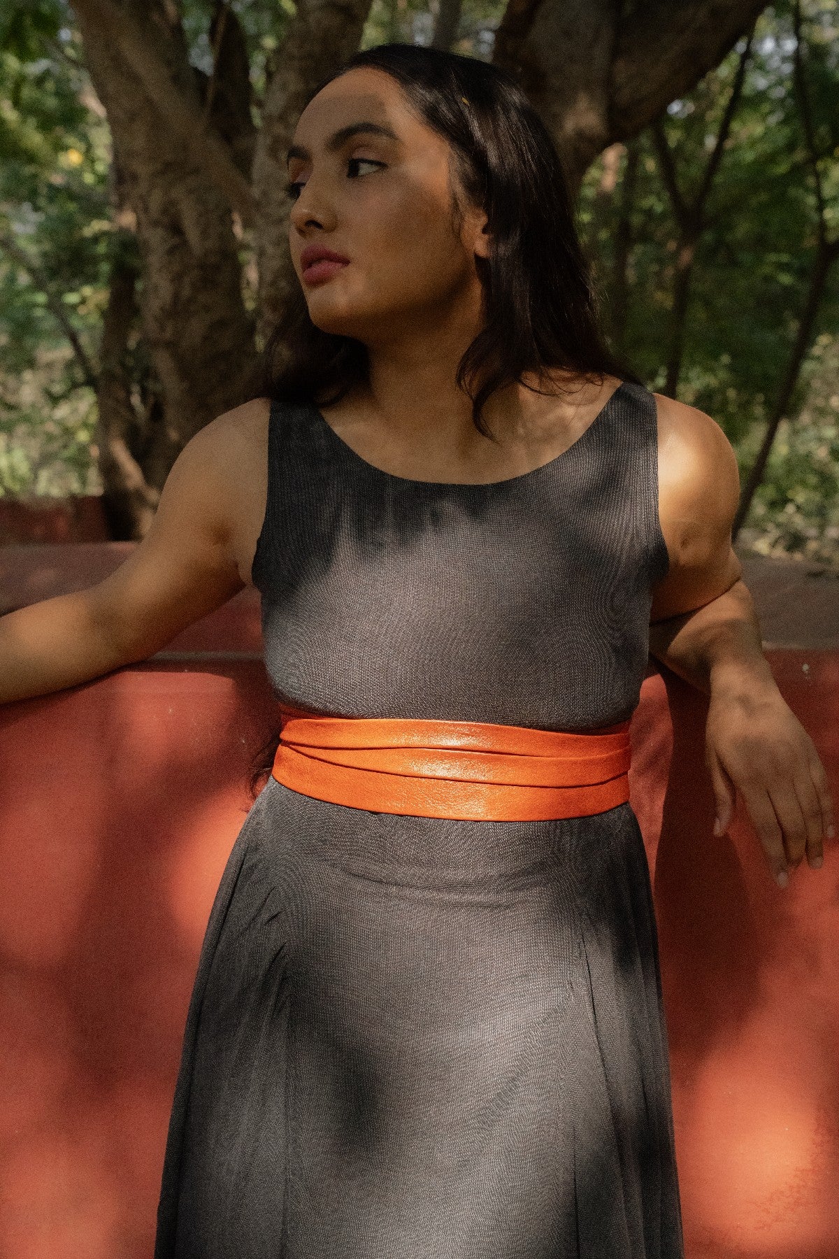 Dark Wine Leather Wrap Belt - Urban Lilith