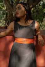 Burnt Orange Leather Wrap Belt - Urban Lilith