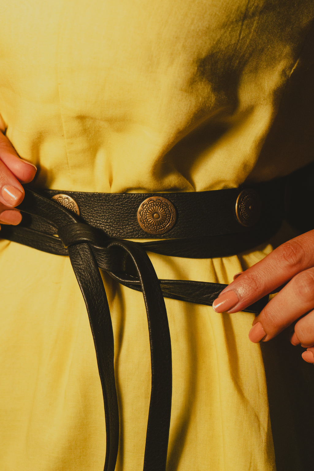Vintage Slim Leather Wrap Belt - Urban Lilith