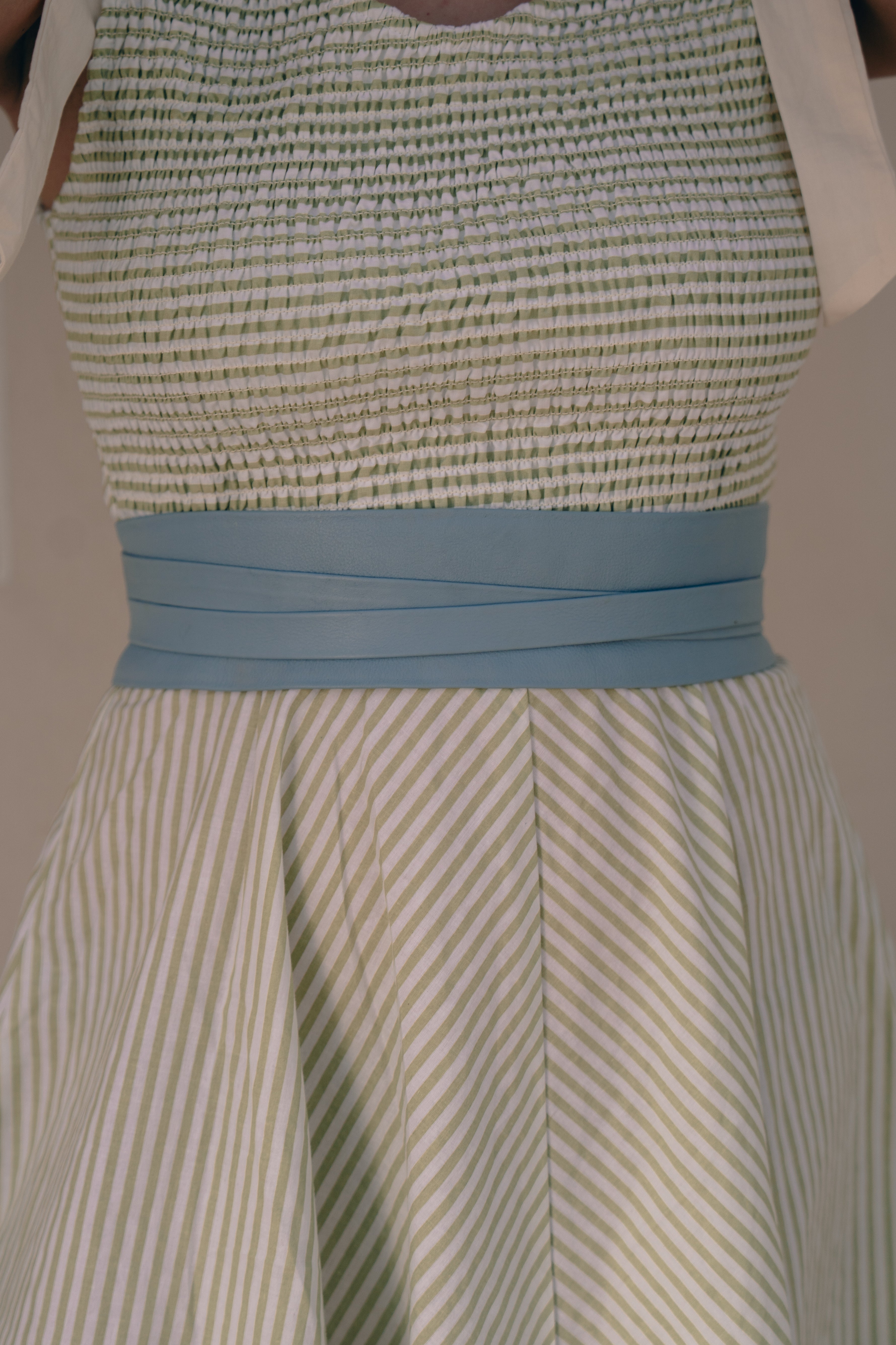 Cloud Blue Leather Wrap Belt - Urban Lilith