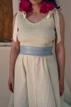 Cloud Blue Leather Wrap Belt - Urban Lilith
