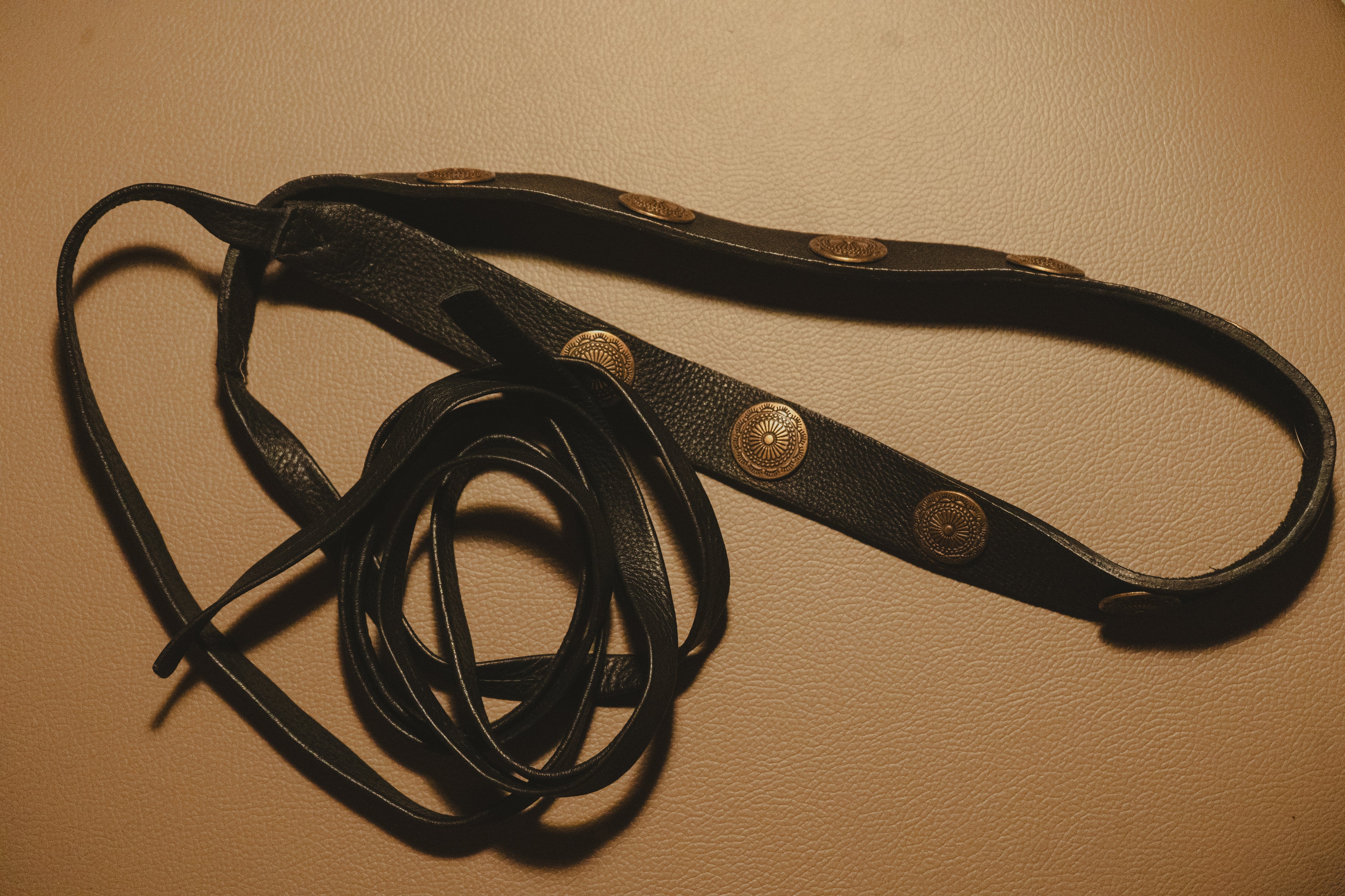 Vintage Slim Leather Wrap Belt - Urban Lilith