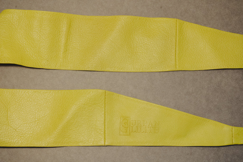 Electric Lime Leather Wrap Belt - Urban Lilith