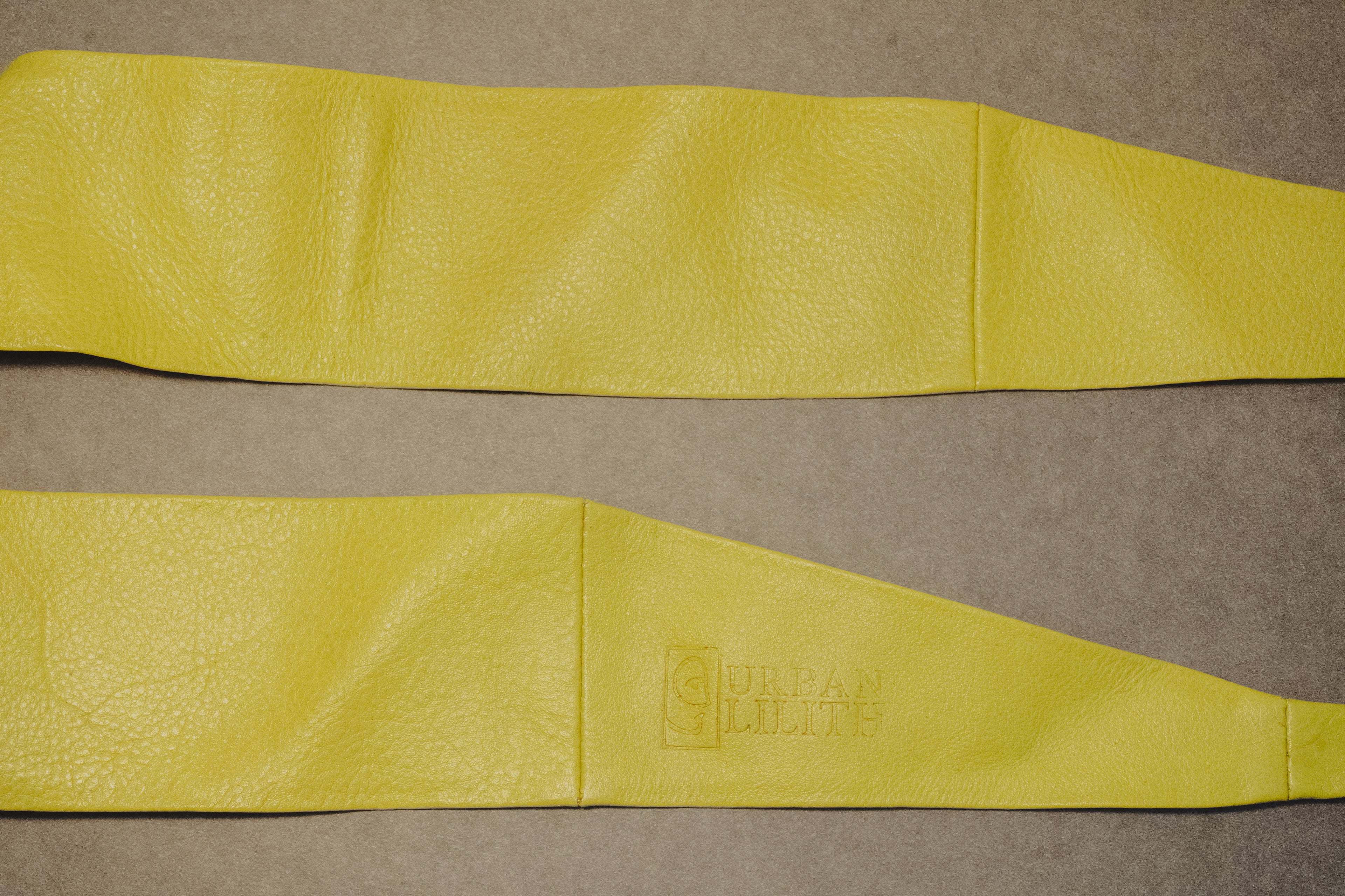 Electric Lime Leather Wrap Belt - Urban Lilith