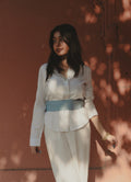 Cloud Blue Leather Wrap Belt - Urban Lilith