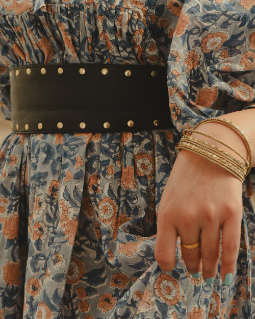 Black Studded Leather Wrap Belt - Urban Lilith