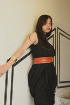 Burnt Orange Leather Wrap Belt - Urban Lilith