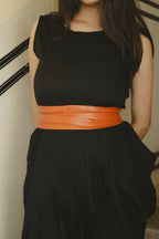 Burnt Orange Leather Wrap Belt - Urban Lilith