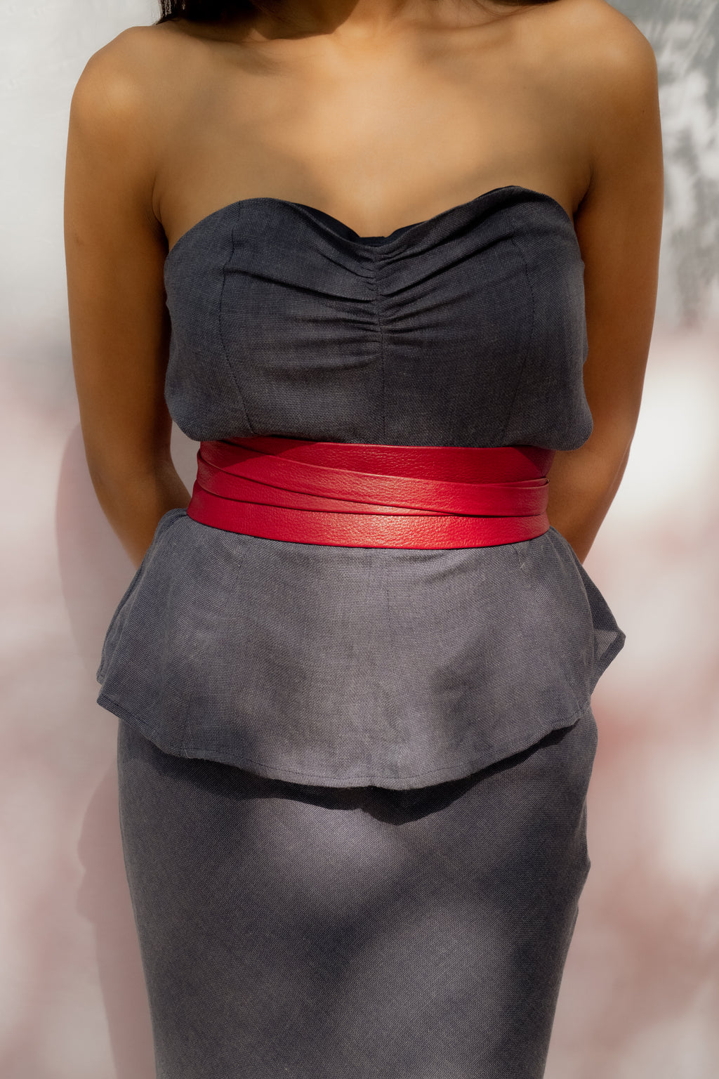 Scarlet Red Leather Wrap Belt - Urban Lilith