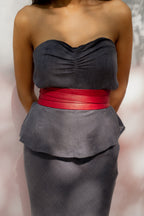 Scarlet Red Leather Wrap Belt - Urban Lilith