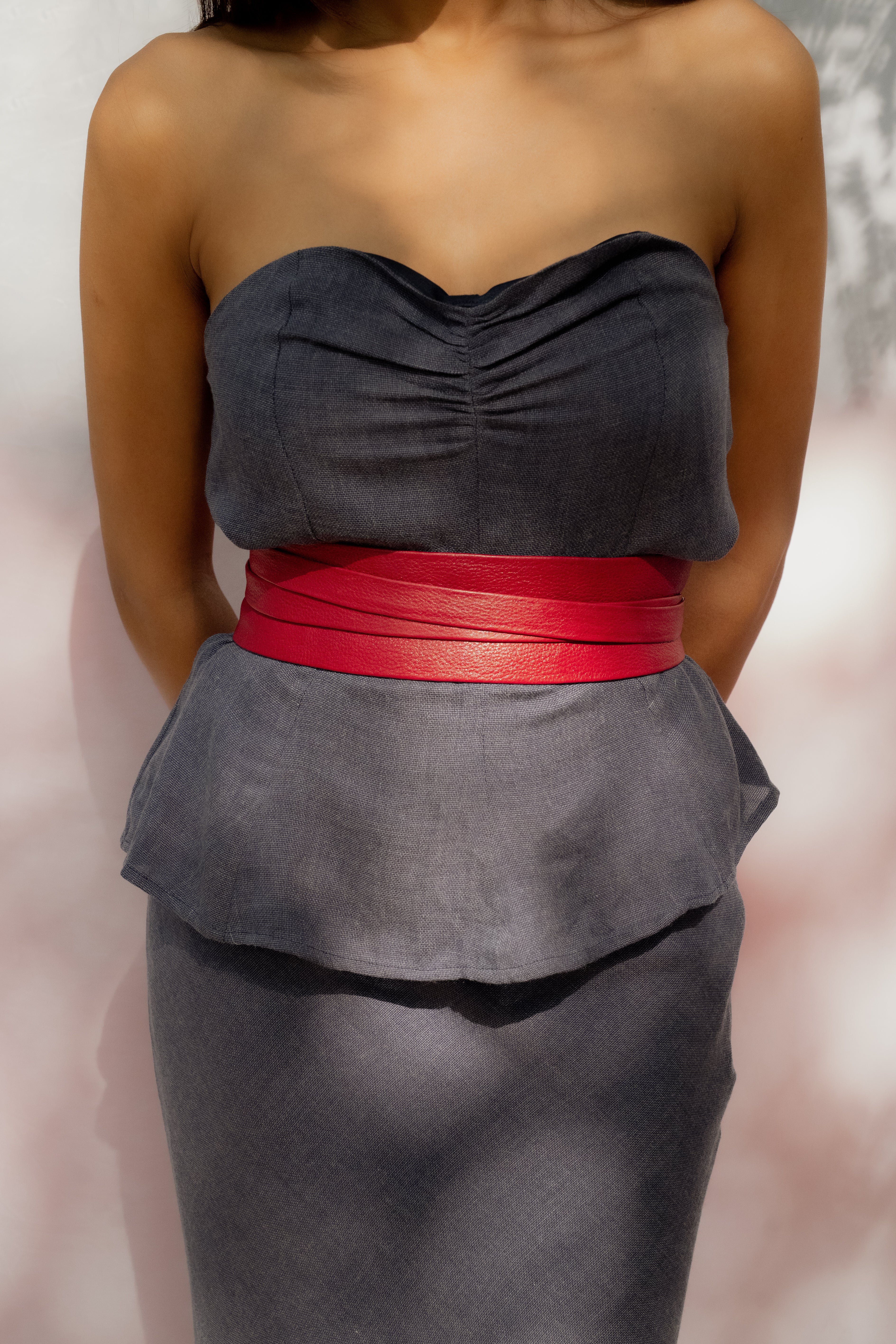 Scarlet Red Leather Wrap Belt - Urban Lilith