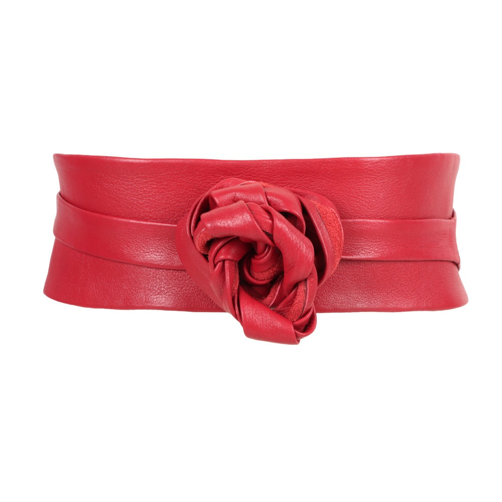 Scarlet Red Leather Wrap Belt- Urban Lilith
