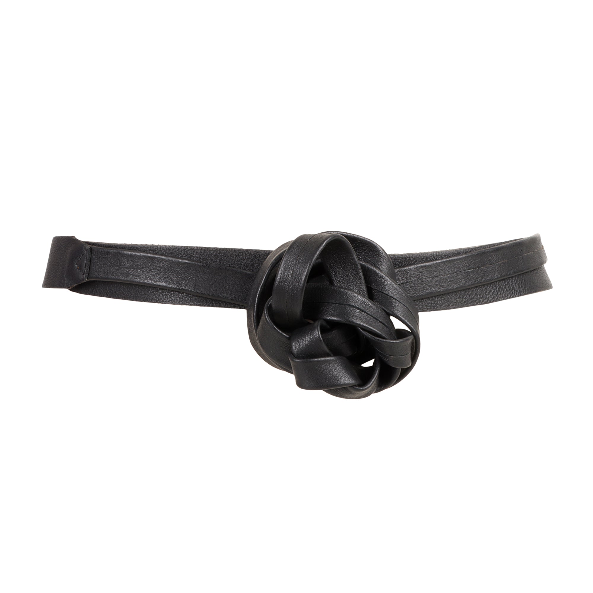 Citron Yellow Slim Leather Wrap Belt