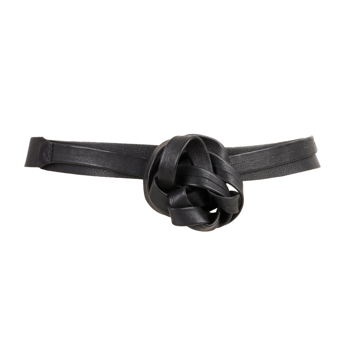 Citron Yellow Slim Leather Wrap Belt