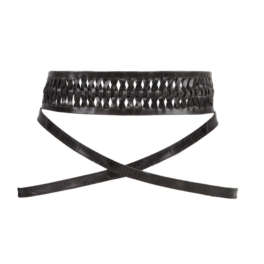 Braided Black silhouette Belt