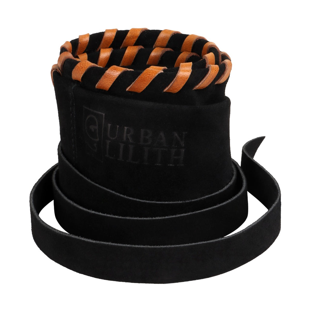 Midnight Suede Leather Wrap Belt - Urban Lilith