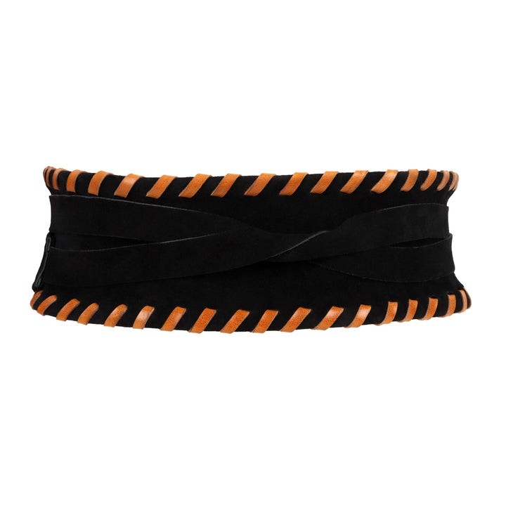 Midnight Suede Silhouette Wrap Belt