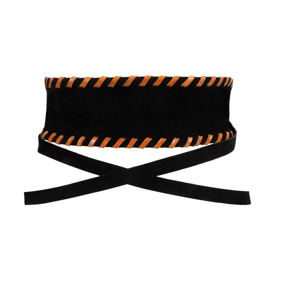 Midnight Suede Silhouette Wrap Belt