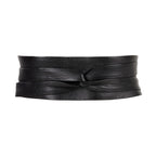 Raven Black Leather Wrap Belt - Urban Lilith