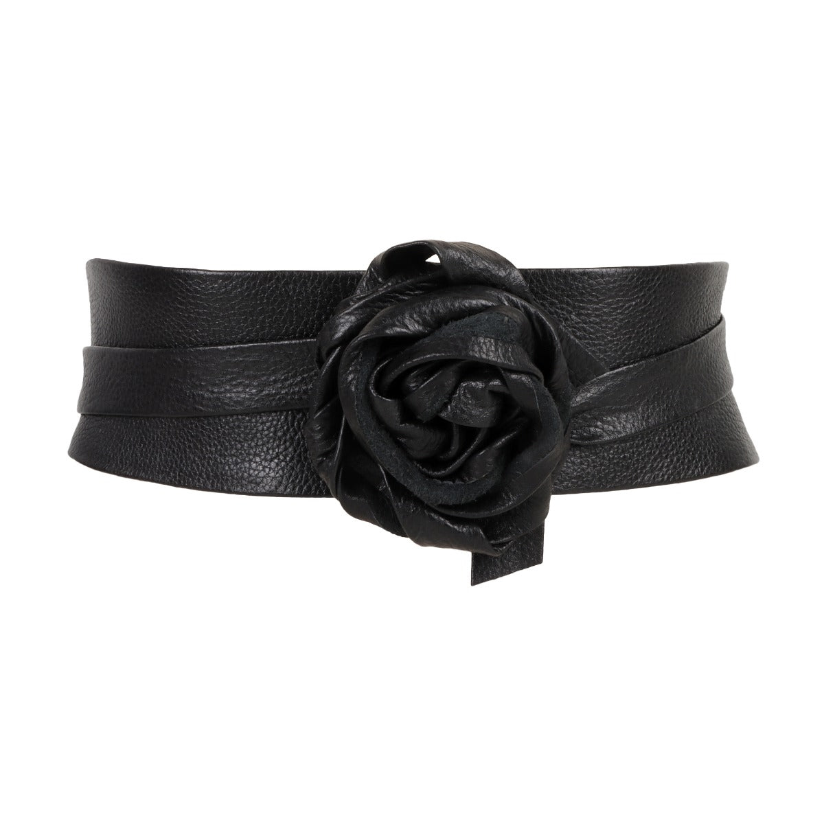 black leather wrap belt