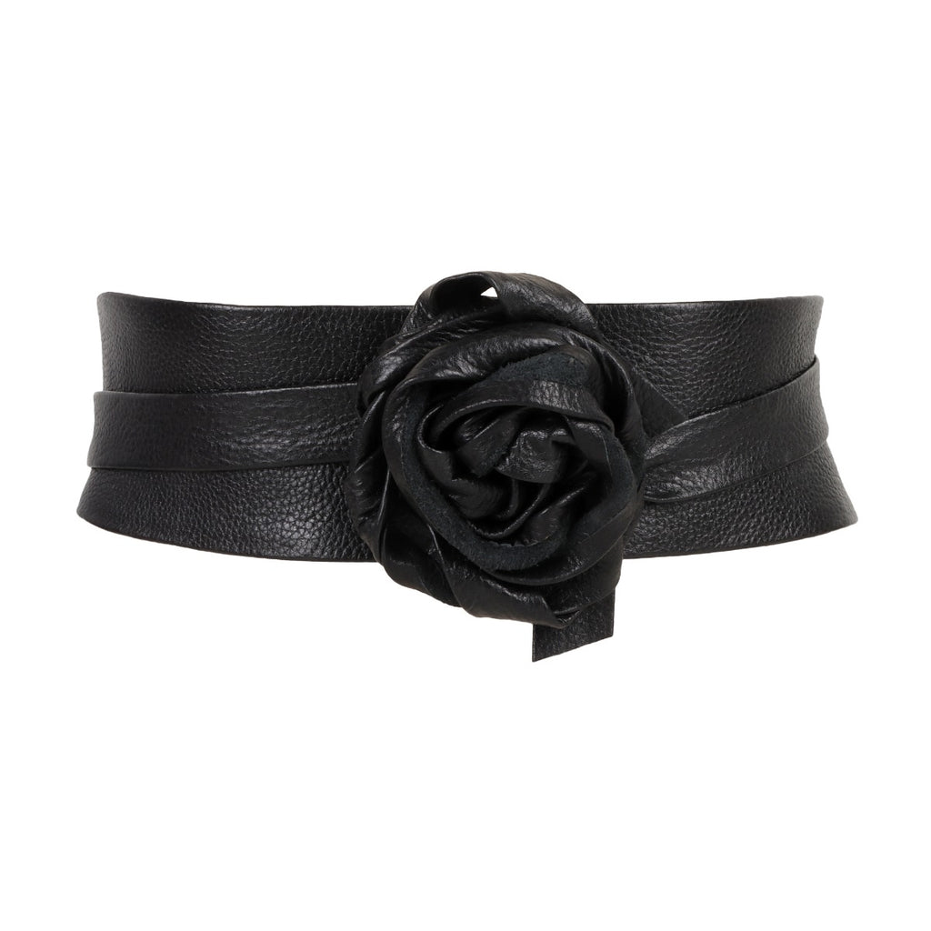 Raven Black Leather Wrap Belt - Urban Lilith