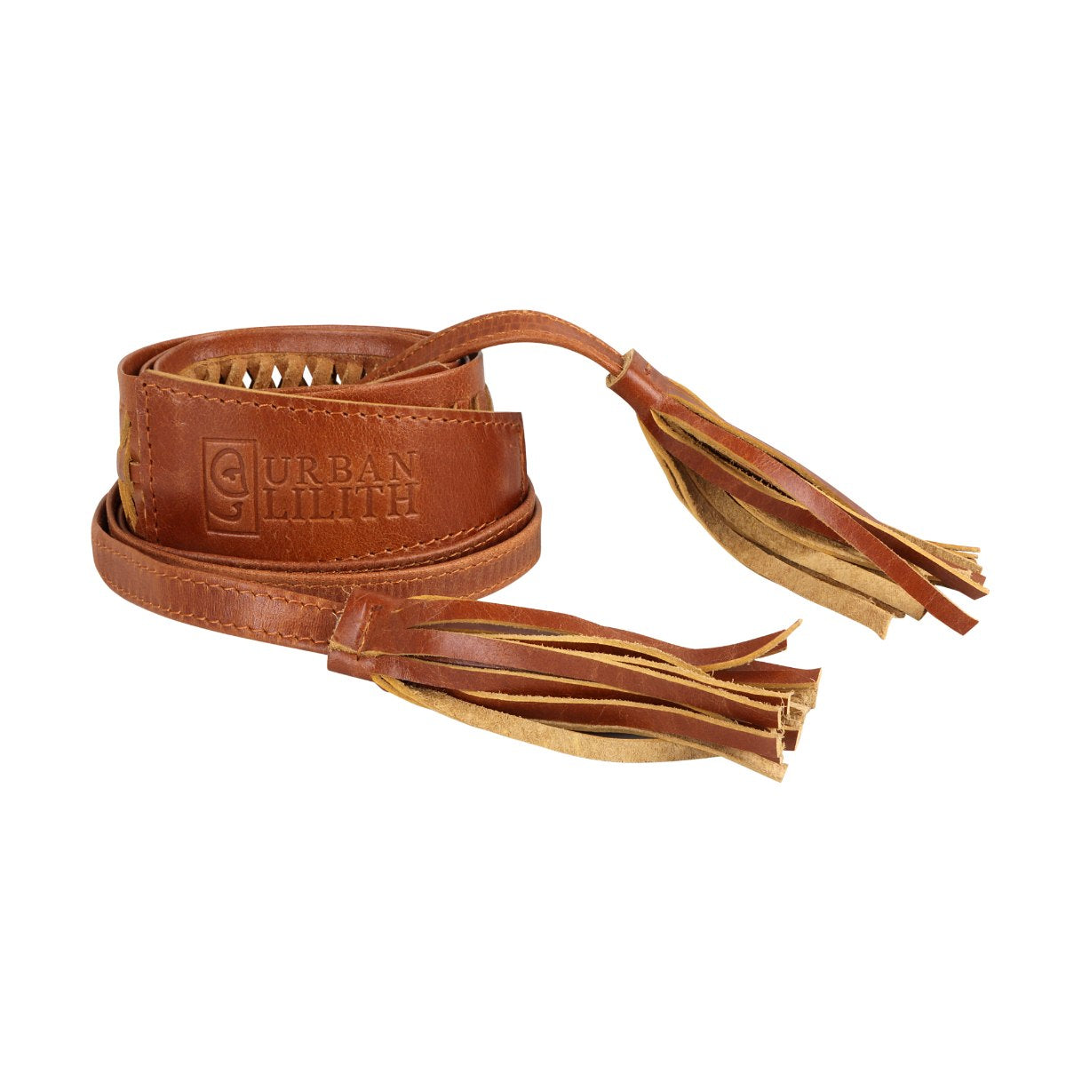 Tan Braided Leather Wrap Belt - Urban Lilith