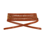 Tan Braided Leather Wrap Belt - Urban Lilith