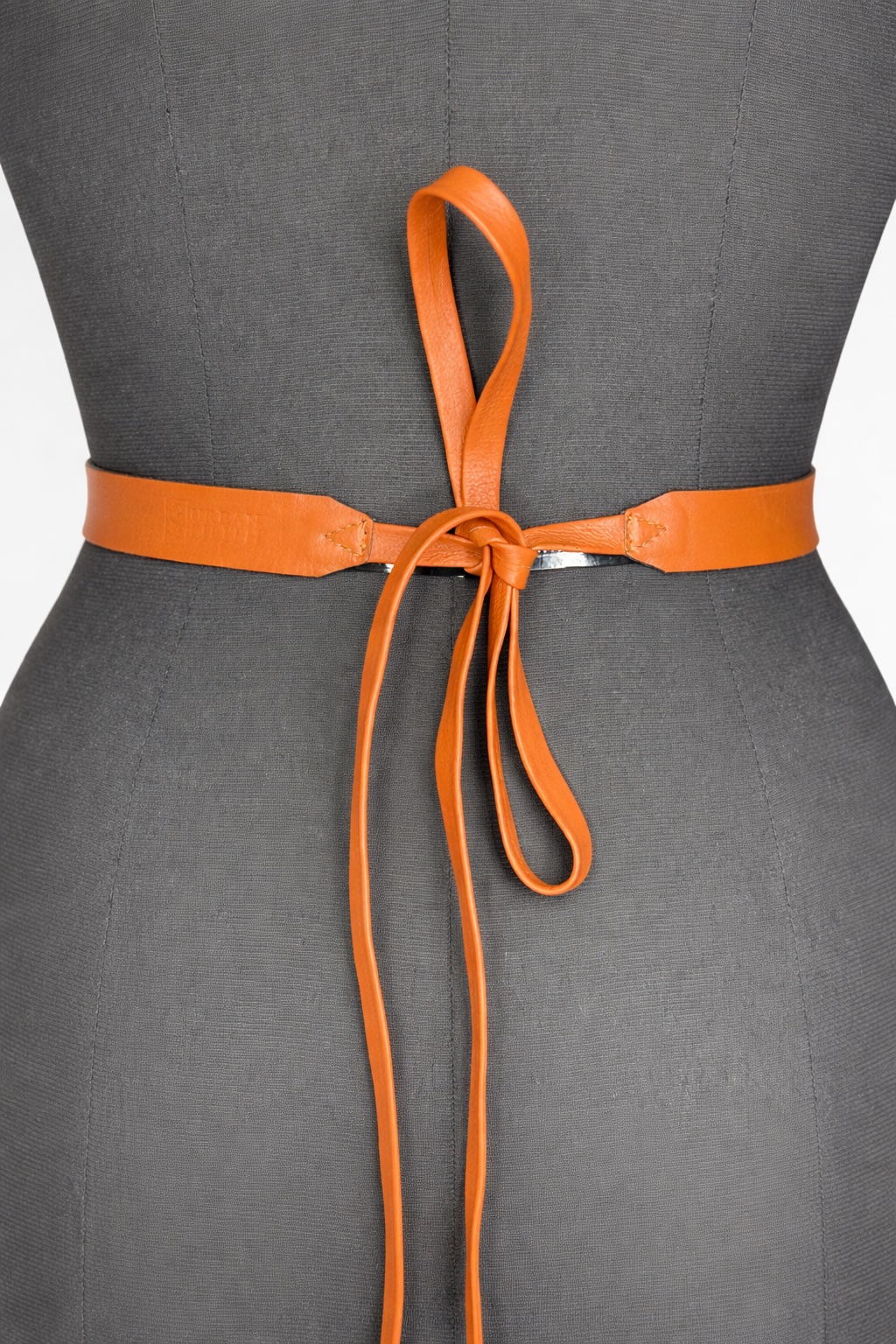 Burnt Orange Slim Leather Wrap Belt - Urban Lilith