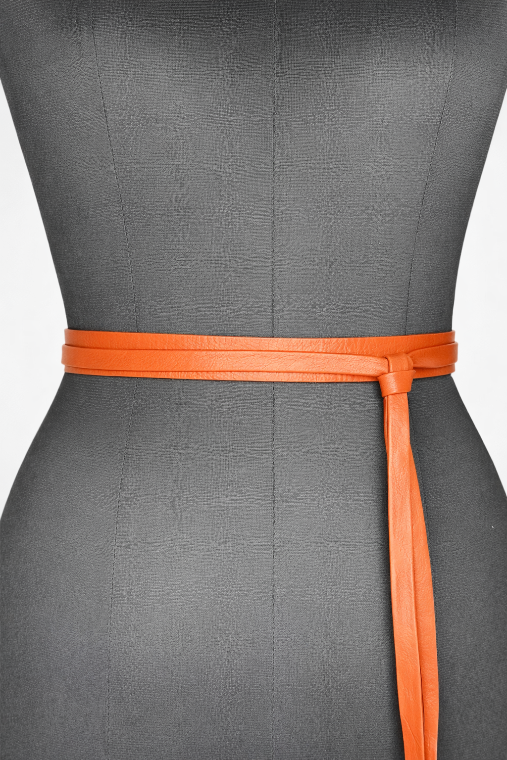 Burnt Orange Slim Leather Wrap Belt - Urban Lilith