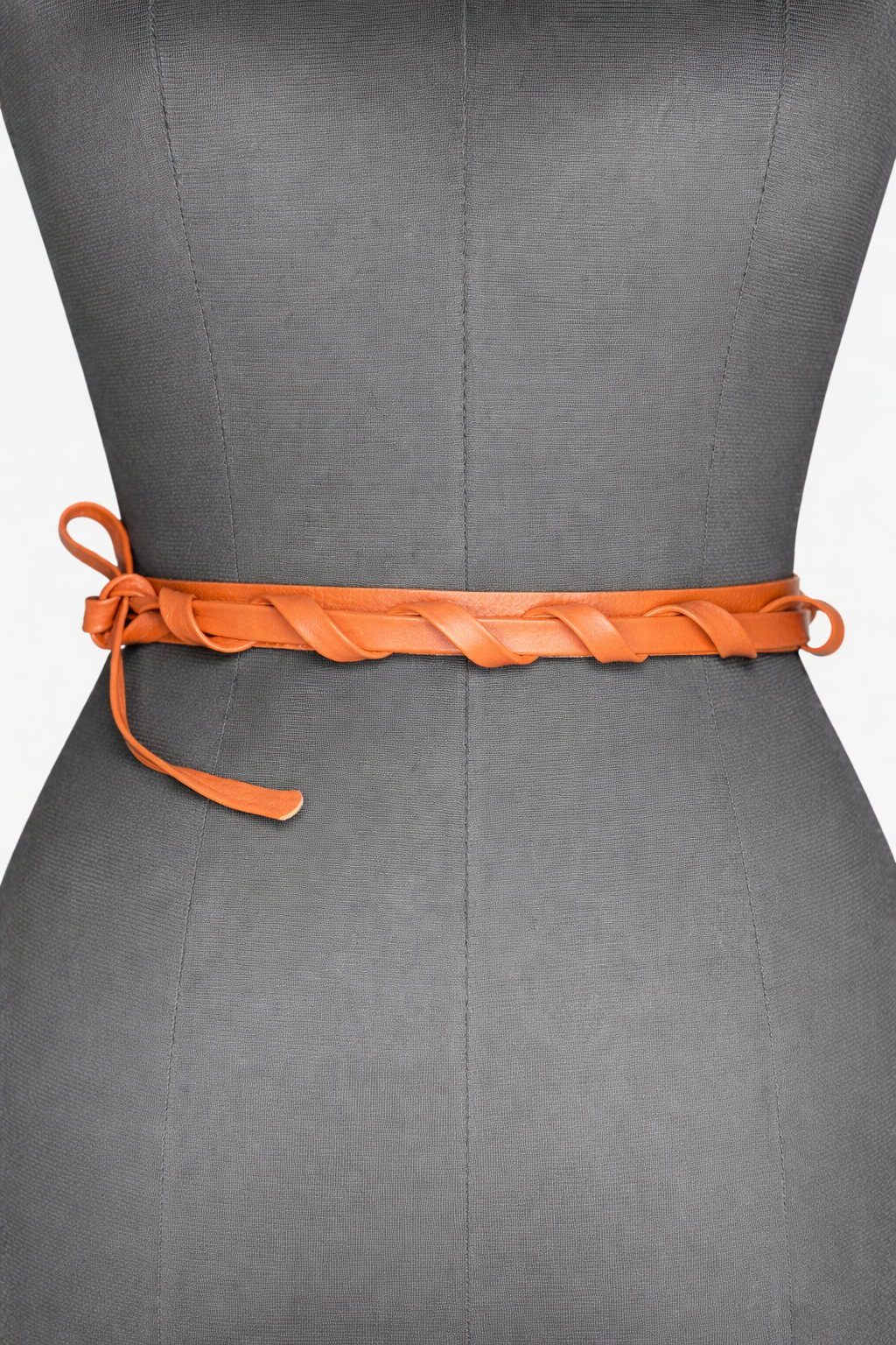 Burnt Orange Slim Leather Wrap Belt - Urban Lilith