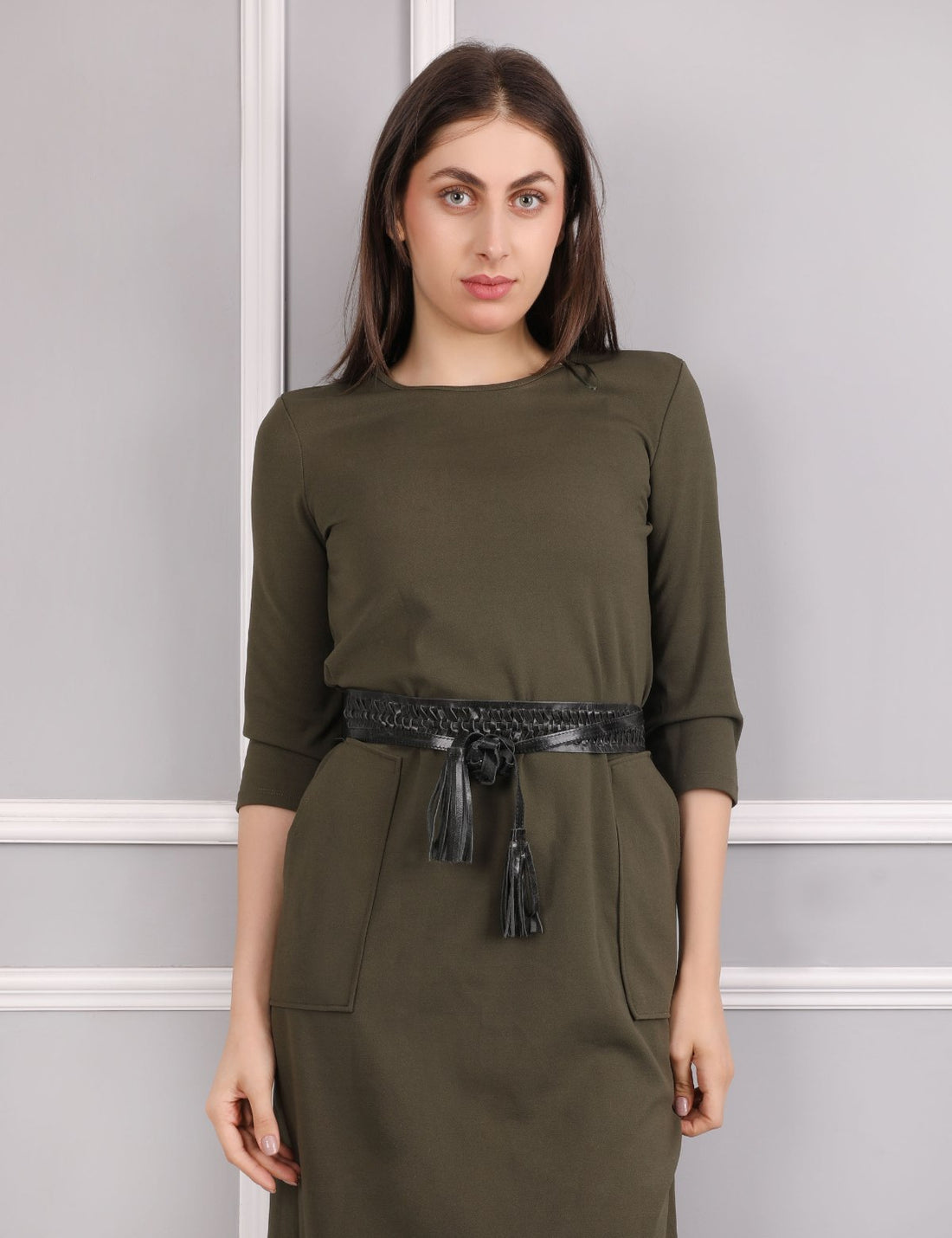 Braided Black silhouette Belt