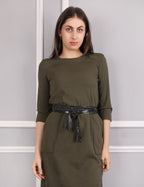 Black Braided Leather Wrap Belt - Urban Lilith
