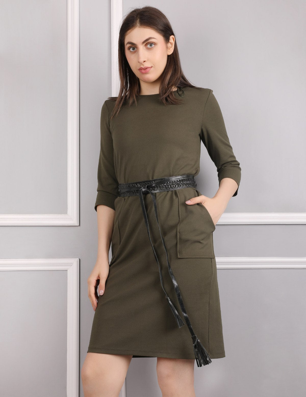 Black Braided Leather Wrap Belt - Urban Lilith