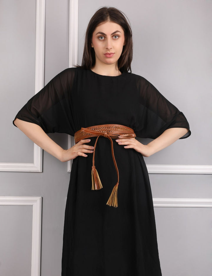 Braided Tan silhouette Wrap