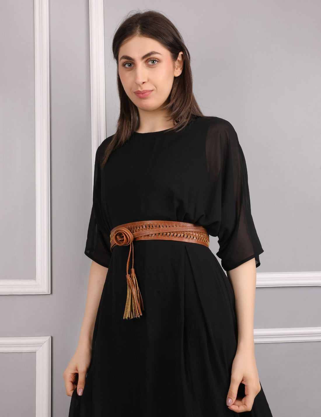 Braided Tan silhouette Wrap