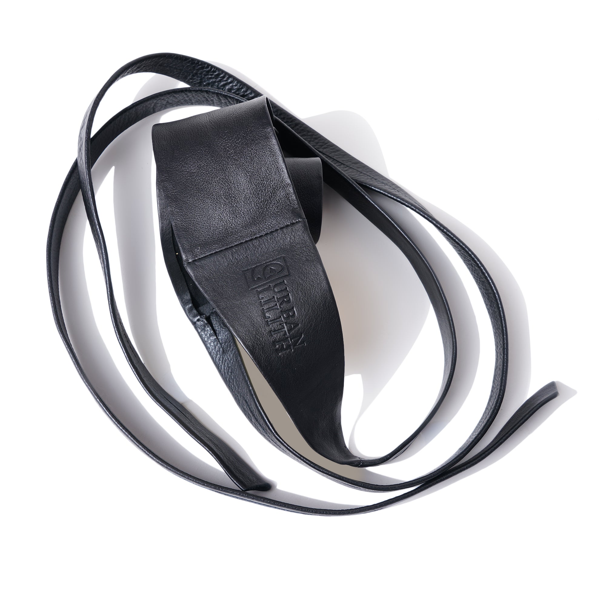Classic Black Leather Wrap Belt