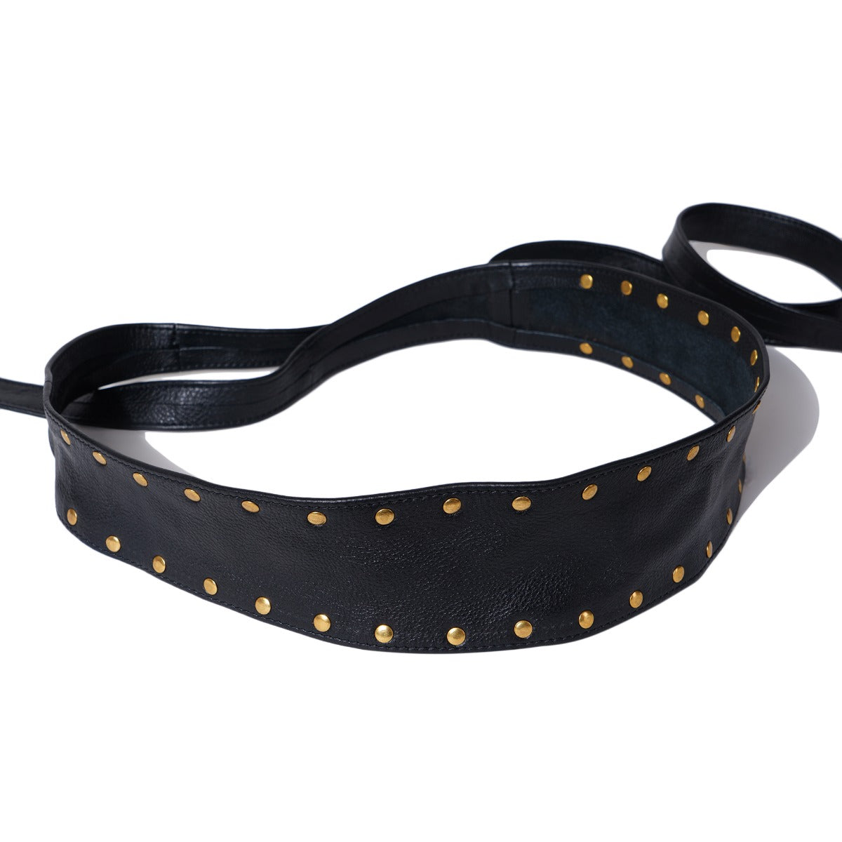Black Studded Leather Wrap Belt - Urban Lilith