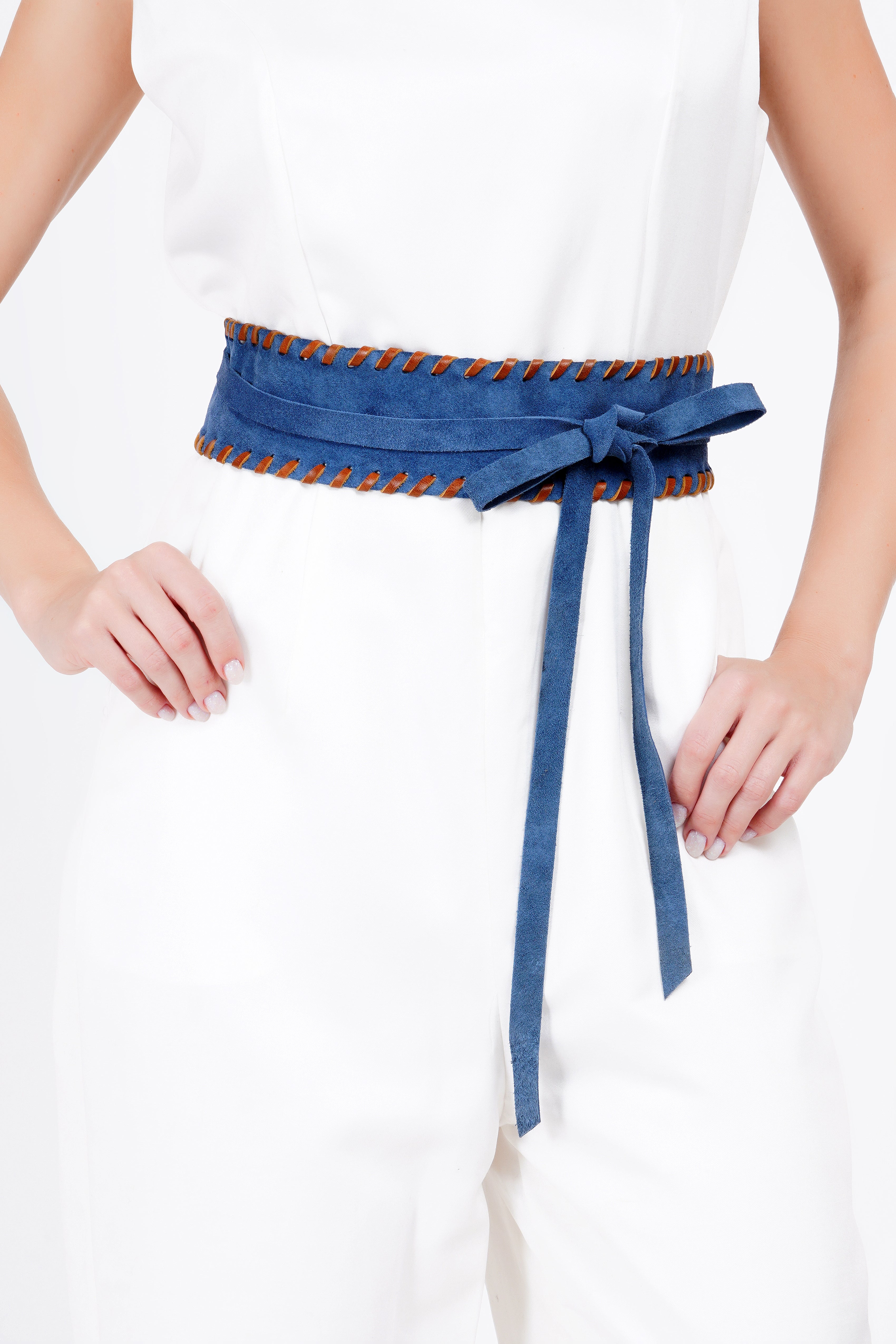 Brown Suede Leather Wrap Belt - Urban Lilith