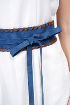 Ocean Suede Leather Wrap Belt - Urban Lilith