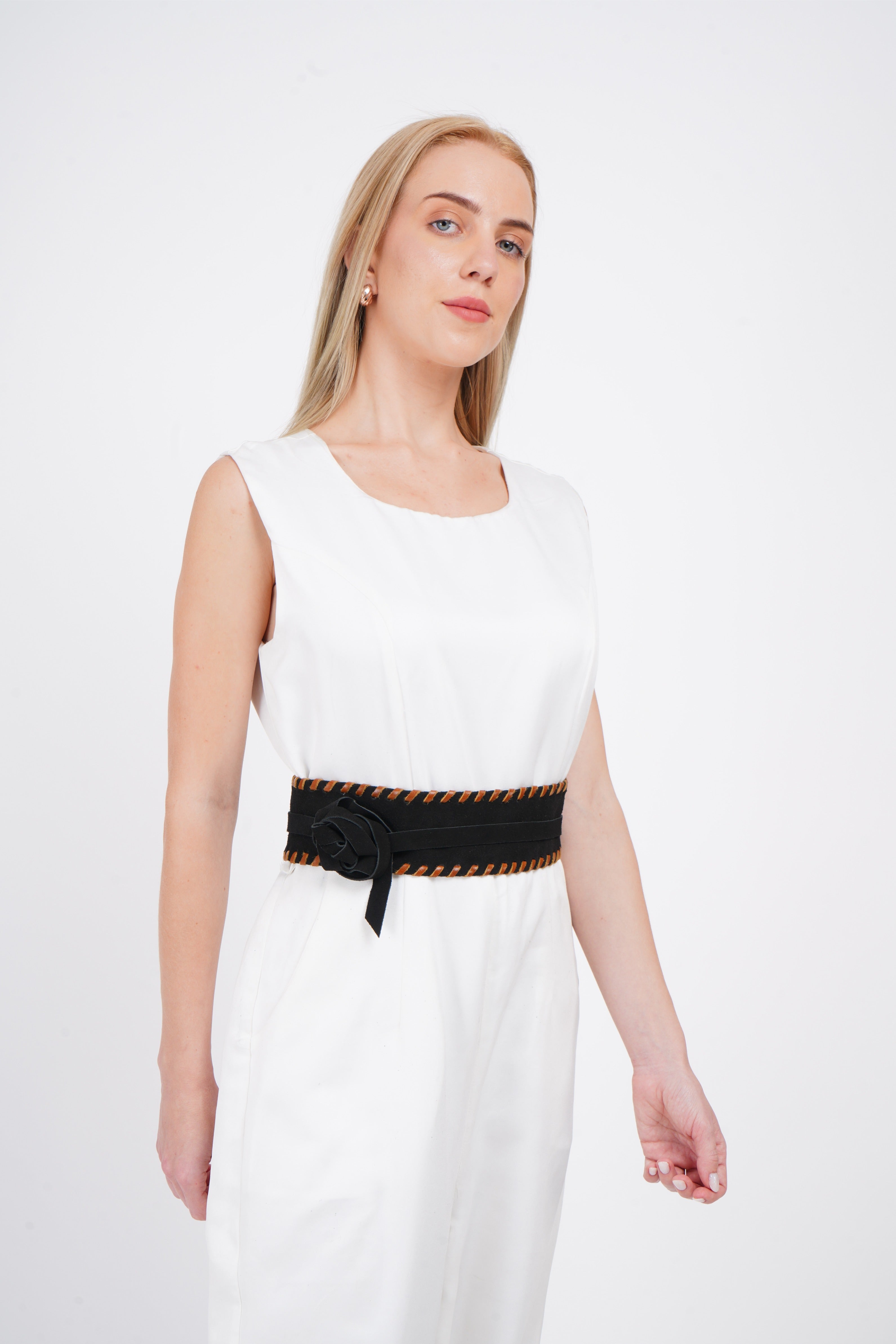 Midnight Suede Leather Wrap Belt